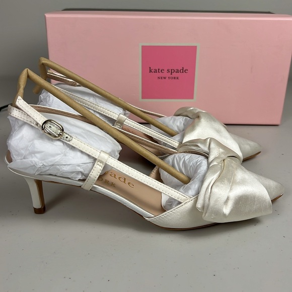 Kate Spade White Satin Heels - Picture 12 of 16